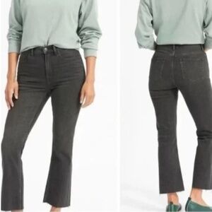Everlane Women's High Rise Kick Crop Jeans Black Size 28